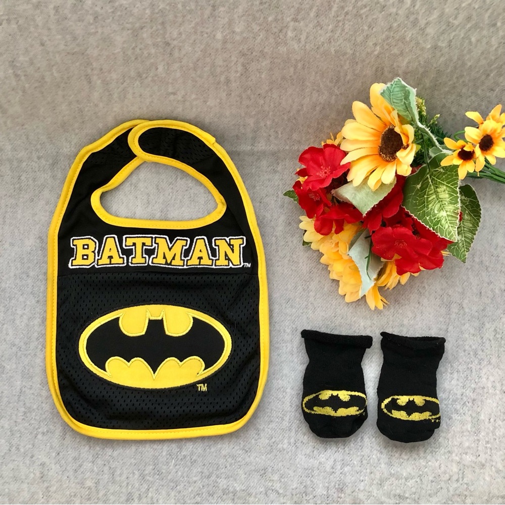 NWOT - Doggie Batman Black and Yellow Costume/Bib